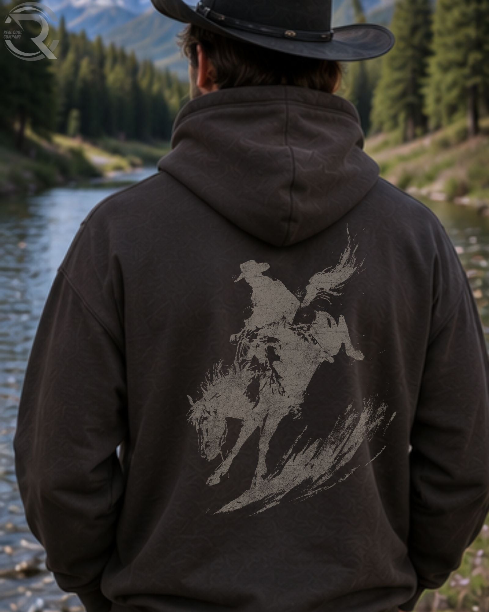 Vintage Bronc Rider Western Hoodie