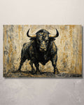 Charging Bull Western Canvas Wall Art
