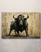 Charging Bull Western Canvas Wall Art