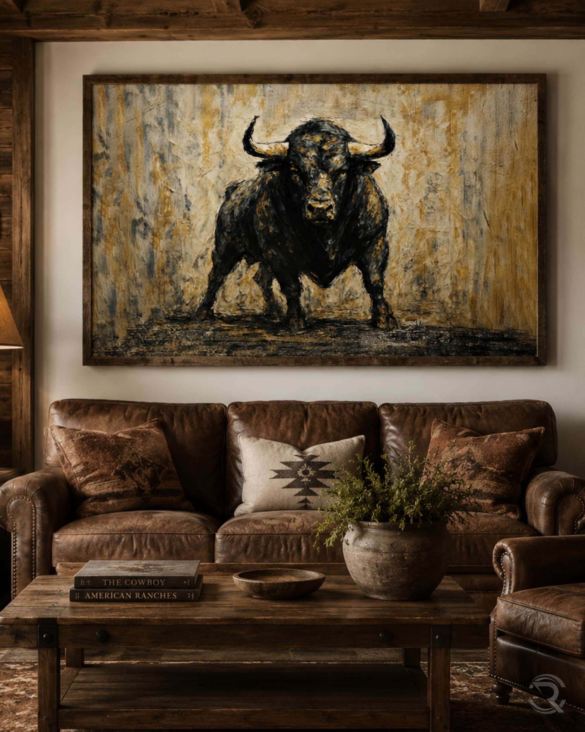 Charging Bull Western Canvas Wall Art